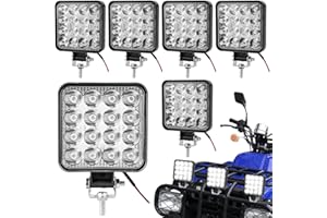 AICHARYNIC 6 Stück LED Arbeitsscheinwerfer, 48W Offroad LED Scheinwerfer 12V/24V Zusatzscheinwerfer, Arbeitslicht IP67 Wasserdicht Rückfahrscheinwerfer für Auto, SUV, Truck, Traktor oder schweres Gerät