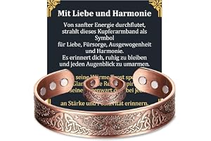 MagEnergy Armband och ring i koppar – 99,99 % ren koppar, magnetarmband med 6 magneter (3800 gauss), justerbara hälsosmycken som present