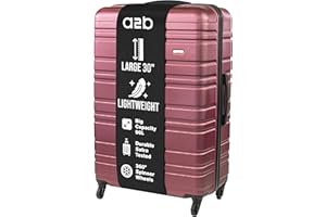 A2B 30-Inch Checked Luggage – Hardshell Suitcase with 4 Spinner Wheels, Lightweight Travel Bag, 360 Degree Smooth Movement, Large Capacity | Plum, Purple Colour (Plum, Large)