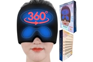 BRICOGAMO MIGRAÑA ALIVIO Dolor de Cabeza, Gorro Frio Y Caliente De Gel Para Dolor De Espalda Y Cervicales Dolor Cuello, Antifaz ó Máscara Hielo Para Los Ojos, Mejor Que Aceite y Bálsamo De Tigre Para DORMIR