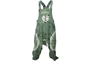 Gheri Womens Tie Dye Low Crotch Dungaree Harem