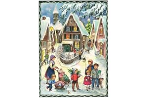 ‎RICHARD SELLMER VERLAG KG Nostalgischer Adventskalender mit Bildern und Glimmer "Weihnachten im Dorf"