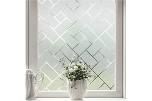 Coavas Window Film Privacy Frosted Glass Film for Windows Static Clings Self-Adhesive Frosting Window Cover Vinyl Blinds Film Anti UV Window Sickers for Home, 45 x 200cm