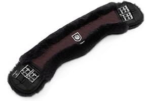 CHRIST Lammfell MONDGURT Sattelgurt von Werner Horse – anatomischer Dressurgurt (Kurzgurt) mit konkaver Sichelform, Lammfellgurt in braun-braun, Länge: 70 cm