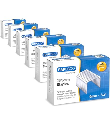 Rolson 61218 – Graffette Per Cucitrice 6 Mm E 8 Mm, Confezione Da 1000 Pezzi Per Misura, Per Uso Domestico E Professionale