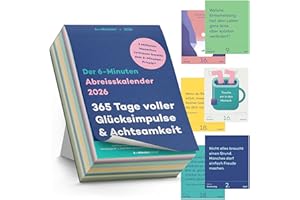 6-Minuten® Abreisskalender 2026 täglich – Achtsamkeitskalender 2026 – 365 Glücksimpulse & Sprüche im Tageskalender – Abreißkalender zum Aufstellen oder Aufhängen