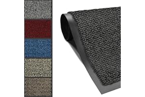 Javco Non-Slip Door Mat Dirt Trapper – Indoor And Outdoor Door Mat – Kitchen And Office Use Mat, Super Soft Absorbent Multicolor Barrier Mat, Machine Washable Shoes Scraper (Anthracite, 60 x 90 cm)