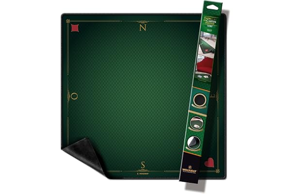 WOGAMAT Officiel - Tapis De Carte À Jouer Luxe Vert pour Tarot, Poker, Contrée, Coinche 60X60Cm– Neoprene Epais Et Antiderapant sur Tout Type De Surface –Glisse des Cartes Parfaite Tout Type De Jeu