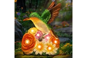 Linkax Solar Garden Ornaments Outdoor, Hummingbird Statue Garden Light, Unique Retirement Birthday Easter Gifts for Women Nanny, Gardening Presents Mum Gifts for Mothers Day, Patio Balcony Yard Decor