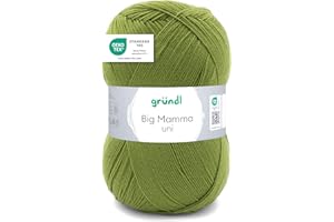 Gründl Big Mamma uni (lana per maglieria, set per uncinetto, filato per maglieria e uncinetto effetto lana, 100% poliacrilico, 400 g / 1040 m, spessore del ferro: 3,5-4,5, 1 x 400 g), Verde erba