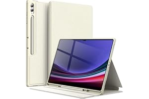JETech Coque pour Samsung Galaxy Tab S9 Ultra 14,6 Pouces avec S Pen Porte-Stylet, Fine Folio Protecteur Tablette Housse Étui, Multi-Angle Affichage (Beige)