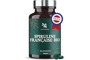 Apyforme - Spiruline BIO Française - Haute Concentration Jusqu'à 25% de Phycocyanine - Culture Paysanne Écoresponsable - 180 Comprimés Super Protéinés - Origine France
