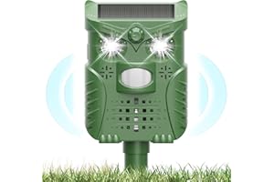 LOVE BEGANS Répulsif Chat Ultrason à Energie Solaire et Chargement USB, Imperméable, Lumière LED Puissante Répulsif pour Animaux, 4 Modes Réglable, Efficace Contre Les Chats, Rats, Chiens, Oiseaux, Renards