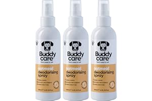 Buddycare | Spray deodorante per cani - Spray deodorante lenitivo per cani - con aloe vera e pro vitamina B5, farina d'avena, 200 ml (confezione da 1)