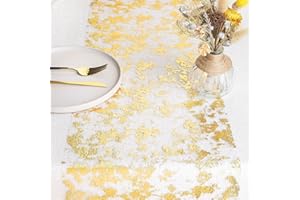 WELTRXE Tischläufer, Tischband mit Beschicht in glänzend golden 30cm × 5m, für Hochzeit Party oder Festival Neujahr Ostern