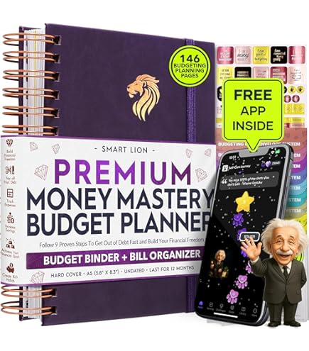 Clever Fox Budgetplanner & maandelijkse factuurorganizer met zakken. Uitgaven Tracker Notebook, Budgetdagboek en Financiële Planner Budgetboek om uw geld te controleren. Groot formaat - paars