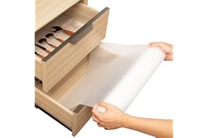 Linda's Essentials Kitchen Drawer Liners (44.5 x 500 cm) - Non-Slip Cupboard & Fridge Mats, Protects from Spills, Multi-Use Shelf & Cabinet Liner, Great Kitchen Accessory (Clear)