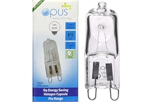 OPUS LIGHTING TECHNOLOGY 5 x Opus G9 28w = 40w 240v Mains Clear Long Life Eco Halogen Energy Saving Capsule Lamps Dimmable Light Bulbs Pack,Warm White