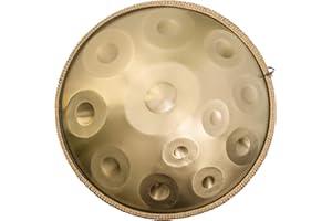 ANTETOK 440hz Handpan Tambour à main harmonique doré 12 notes 55,9 cm en acier avec sac à main doux, percussion harmonique pour la guérison du son, la méditation personnelle, le yoga