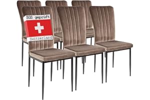 Albatros Sedie da pranzo Modena, set da 6, marrone, testate SGS