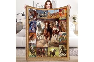 LINGQIANG Kuscheldecke Aquarell Pferd Decke für Mädchen Junge, 130 x 150 cm Weich Pferd Fleecedecke für Frau, Flauschig Pferd Flanell Wohndecke Kinderdecke für Kinder Mann Geschenk Couch Sofa Bett Deko