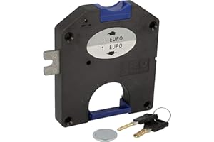 UMAXO® Candado de depósito para monedas de 1 euro. Candado para taquillas, vestuarios, armarios escolares, armarios, etc. (cierre a la derecha)