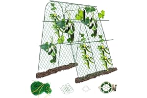 STFALI Enrejado de tomates, pepinos, 160 x 140 x 120 cm, enrejado en U, de metal, para jardín, pepinos, frambuesas, ayuda para flores y plantas frutales