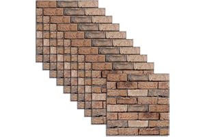 duisoad 10 Pezzi Carta da Parati 3D in Mattoni, Pannelli Parete Mattoni Pannelli da Parete 3D per Soggiorno, Camera da Letto, Appartamento, Decorazione Murale di Sfondo, 30 x 30 cm (3A1)