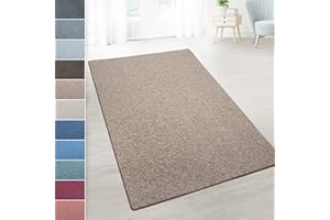 casa pura Teppich Läufer London - Meterware - Teppichläufer für Wohnzimmer, Flur, Küche - Flacher Schlingenflor (Hellbraun - 80x100 cm)