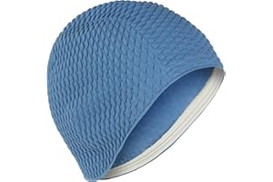 Fashy Bonnet de bain gaufré traditionnel à bulles de style rétro - Unisexe - Bleu