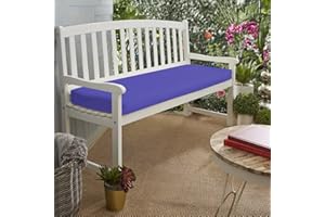 KISAA LIVING Waterproof Garden Bench Cushion 2 Seater for Patio Furniture Kitchen/Dining Bench Indoor Outdoor Comfortable Modern Thick Cushion With Zipper Removable Washable Cover (2 seater 108x45x6cm, Purple)