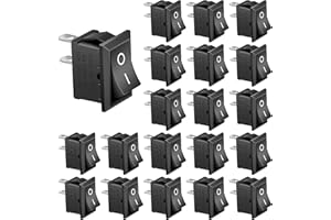 APIELE 20 Stücke Kippschalter,2 Position EIN-Aus mit SPST 2 Pins Wippschalter,250V 6A Taste Rocker Kippschalter Für Häuser, Industrie,DIY KCD1-1-101 (EIN-Aus Schwarz)
