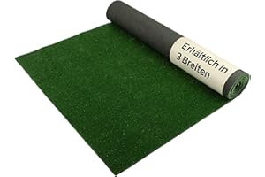 Primaflor Kunstrasen-Teppich - SPRING, Grün, 4,00m x 1,50m, 7 mm Hoch, UV-Beständiger, Wasserdurchlässiger, Grüner Rasenteppich, Outdoor Bodenbelag, Kunstgras für Terrasse und Balkon