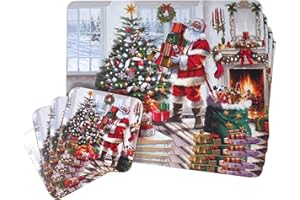 LP Santa Christmas Dinner Place Mats And Coasters - Set of 4
