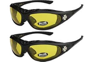 X-CRUZE Choppers - Lot de 2 paires de lunettes de soleil avec rembourrage dans les coloris noir anthracite argent et blanc - Unisexe Femmes Hommes Moto Motocycle Motard Biker Sport Vélo Bicyclette Mode