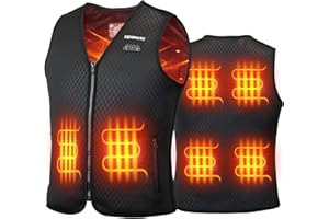 KEMIMOTO Gilet Chauffant Femme, Gilet Chaud et Slim à la Mode, 6 Zones de Chauffage, 3 Niveaux de Chauffage Idéal pour le Camping, le Ski, la Pêche et les Activités de Plein Air