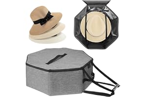 BOHEMIABY Hat Box for Travel and Storage, Stackable Cowboy, Foldable Hat Boxes for Women Men Storage with Handle, Save Space Travel with Cardbord for Closet, Grey