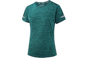 Peakwell Damen Sportshirt Atmungsaktiv T-Shirts Top Kurzarm Laufshirts Funktionsshirts Sport Oberteile