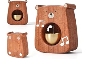 OESSUF Holzbär Türklingel Türharfe für Kinderzimmer Spielturm Spielhau Garten Hinterhof Restaurant, Türklopfer Handgemachte Dekoration Ladenbesitzer Glocke,Baby Housewarming Geschenk