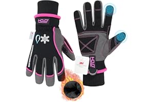 HANDLANDY Waterproof Insulated Work Gloves,Thermal Winter Gloves for Men Women Touch Screen, Warm Ski Snowboard Cold Weather Gloves