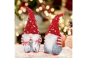 HIALTODAY Weihnachtswichtel Figuren 2er Set Weihnachten Deko, Weihnachts Wichtel GNOME Weihnachten Weihnachtszwerg 28cm Hoch Weihnachtsdeko Innen Rot