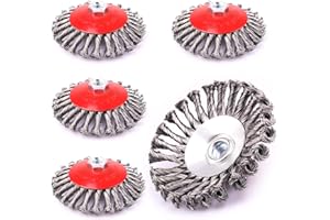 LSTOPGO 5 Stück Kegelbürsten für Winkelschleifer ,Ø 125 mm, M14 x 2-Gewinde Aufnahme, aus gewelltem HSS-Stahldraht, für Farbe, Rostschweißnähten, Oxidation Reinigen & Entfernen (5)