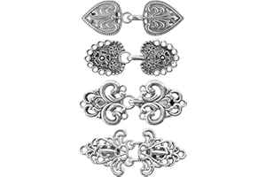 AXEN Pack of 4 Vintage Jumper Swirl Clip, Cape Clips for Dresses, Retro Cardigan Clip, Shawl Collar Closure, Dress Shirt Button Clip for Girls, Women