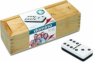 Cayro - Dominó XXL - + 6 Años - Juego de Mesa Niños y Adultos - Fichas de Gran Tamaño - Juego de Dominó Clásico - con Caja de Madera para Guardar Las Fichas - de 2 a 4 Jugadores
