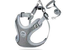 Coolzon Arnés Perro Mediano Arnés Perro Antitirones Transpirable Acolchado Ajustable Reflectante Arneses Chaleco para Perros Arnés Caminar Entrenamiento, Negro（M）