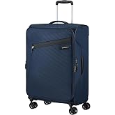 Samsonite Litebeam 26-Inch Cabin Trolley | Midnight Blue, Expandable Soft Suitcase, 67/73 L, 2.4 kg, with TSA Lock and Recycl