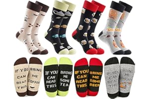 BISOUSOX Calcetines para Hombre If You Can Read This Bring Me Tacos Some Wine Beer Tea Coffe Pizza Calcetín Divertido Calcetines de Moda Regalo para Familia Amante de los Amigos