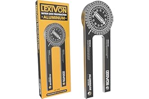 LEXIVON Goniometro per sega circolare, Gonimetro portatile, Goniometro da 7" (17,8 cm) con misure incise a laser (LX-230)