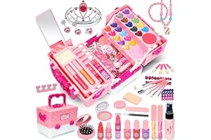 EVACOK Kinderschminke Set Mdchen Kinder Make Up Set - Kinder Schminkset Mdchen,Kinder Schminkkoffer Mdchen Spielzeug, Halloween Weihnachts Geburtstags Geschenke fr Mdchen 4-12Jahre Rosa