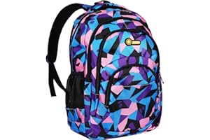 Yordawn Backpack School Bag Rucksack for Girls Boys Waterproof Backpacks Large Capacity Kids Back Pack with Bottle Pockets Front Pocket Lightweight School Bags for Children Students